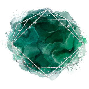 Emerald Green Silver Geometric Couples Shower 