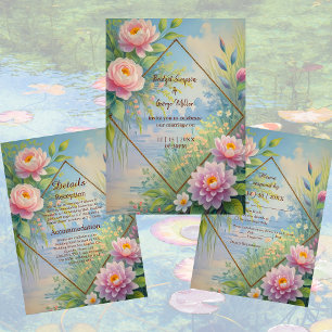 Dreamy Lakeside Garden Wedding RSVP Card