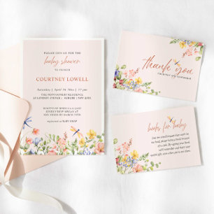 BOHO CHIC FLOWER DRAGONFLY GARDEN RETURN ADDRESS LABEL