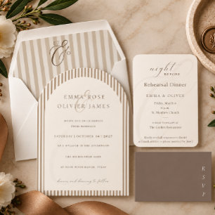 Romantic Sand Arch Wedding Invitation