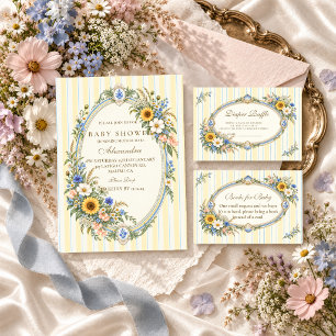 Sunflower Wildflower Baby Shower  Books for Baby Enclosure Card