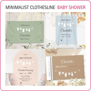 Mint Green Minimalist Baby Shower Invitation