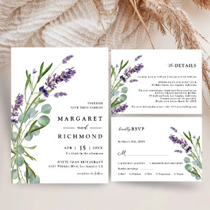 Purple Lavender Rustic Watercolor Floral Wedding Napkin