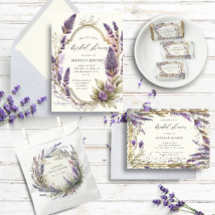 Watercolor Lavender Floral Regal Bridal Shower Invitation