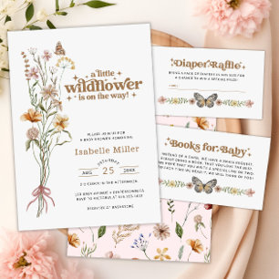 A Little Wildflower Floral Girl Baby Shower Invitation