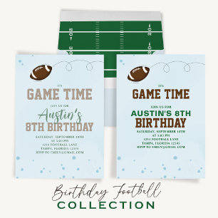 Birthday Party Cute Game Time Simple Football Invitation