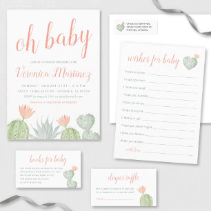 Oh Baby Cactus Baby Shower Invitation, Desert Baby Invitation