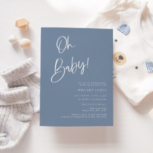 Blue Boy Baby Shower   Modern Blue Boy Invitation