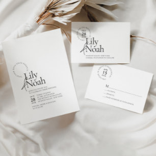 Black & White Wedding Place Cards With Meal Choice