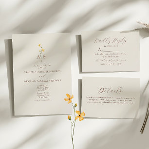 Boho Wildflower Wedding Place Card