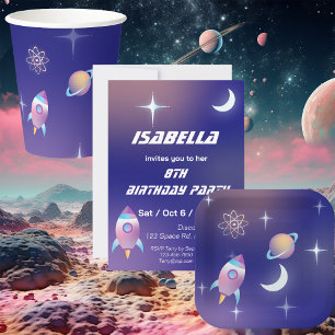 Pastel Outer Space Paper Plate