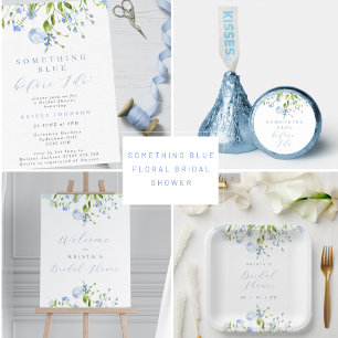 Light Blue Floral Bridal Shower Wishes Card