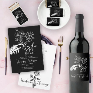 Bride or Die Gothic Floral Bachelorette Weekend Invitation