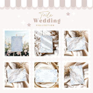Elegant Baroque Blue French Garden Floral Wedding Invitation
