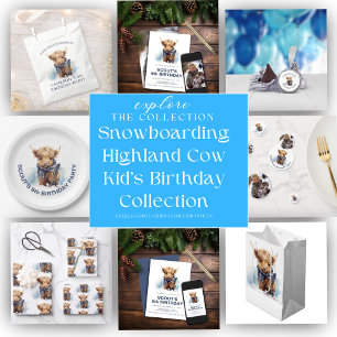 Personalised Snowboarding Highland Cow Confetti