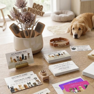 Paws dogs pet grooming 	Magnetic business card
