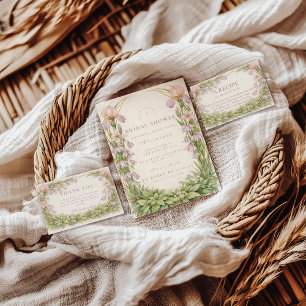 Vintage Iris And Bellflower Garden Bridal Shower Invitation