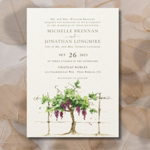 Paso Robles Vineyard Winery Wedding  Invitation