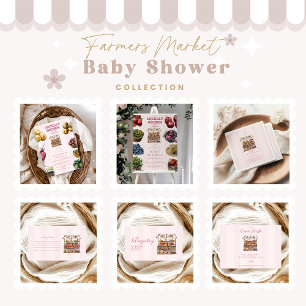 Pink Farmers Market Baby Shower Invitation