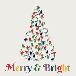 Merry and Bright Vintage Lights Graphic Poster