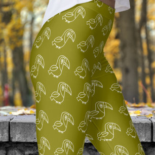 Cute Ube Toucan Bird Pattern Leggings