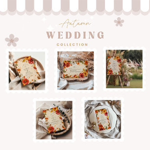 Autumn Daisy Floral Wedding Invitation