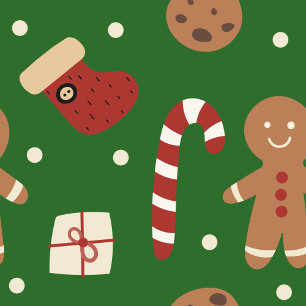 Christmas Gingerbread Man Pattern Holiday Card