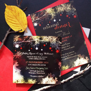 Whimsical Starry Night Forest Wedding Invitation