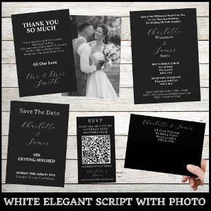 Fun Informal Getting Hitched Black And White Photo Save The Date