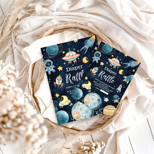 Over the Moon Celestial Baby Shower Navy Invitation