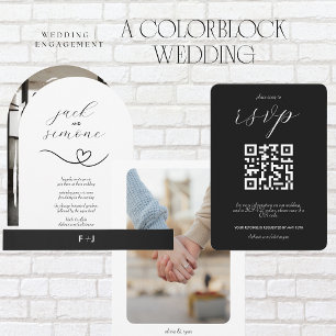 Modern Wedding   Arch Invites   Light Neutral