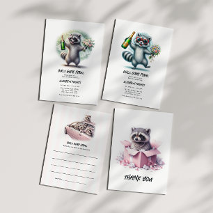 Girls Gone Feral Funny Racoon Bachelorette Party Invitation