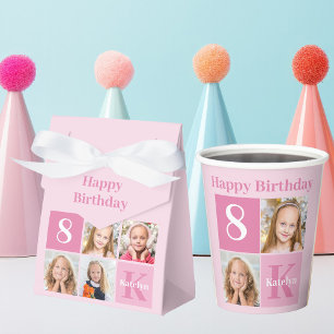 Pretty Pink Girls Photo Custom Birthday Party Favour Box