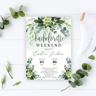 Boho greenery succulent eucalyptus we still do invitation