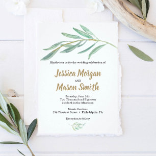 Rustic Greenery Wedding Invitation