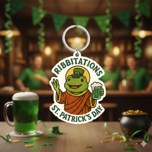 The Swamp Pub Frog St.Patrick's Day Key Ring