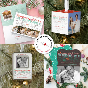 Mr & Mrs 1st Christmas Mistletoes Holiday Wedding Return Address Label