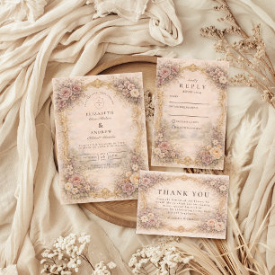 Classic European Baroque Wedding Invitation