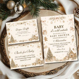 Neutral Winter Wonderland Baby Shower Invitation