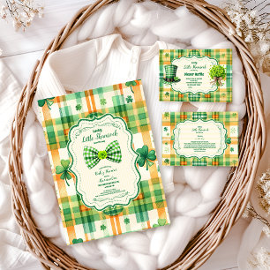 Green Lucky Little Shamrock Baby Shower Invitation