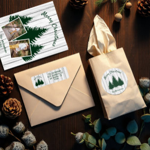 Rustic Woodland Christmas Return Address Label
