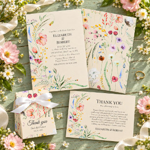 Taupe Wildflower Meadow Wedding Envelope