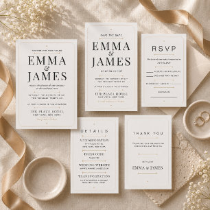 Editable Modern Serif Luxury Save The Date Invitation