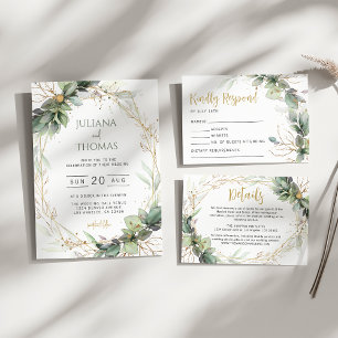 We're Engaged Eucalyptus Greenery Engagement Party Invitation