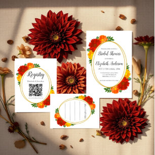 Autumn Florals Bridal Shower Enclosure Card