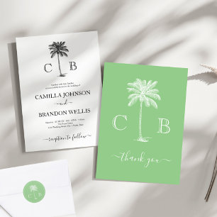 Tropical Palm Trees Married Couple Return Address Self-inking Stamp