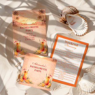 Tequila Sunrise Beach Getaway Bachelorette Party Classic Round Sticker