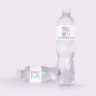 Little Bunny Gender Reveal Water Bottle Label