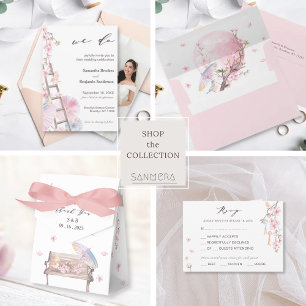 Elegant Cherry Blossom Wedding Invitation