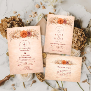 Romantic Autumn Garden Wedding RSVP Card